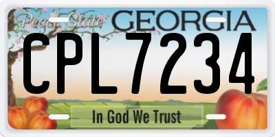 GA license plate CPL7234