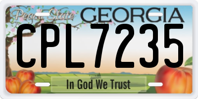 GA license plate CPL7235