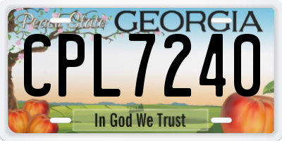GA license plate CPL7240