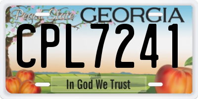 GA license plate CPL7241