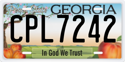 GA license plate CPL7242
