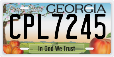 GA license plate CPL7245