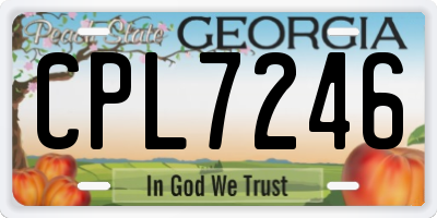GA license plate CPL7246