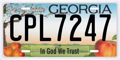 GA license plate CPL7247