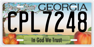 GA license plate CPL7248