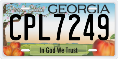 GA license plate CPL7249