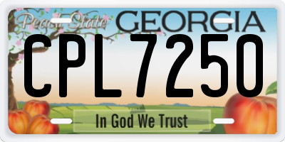 GA license plate CPL7250
