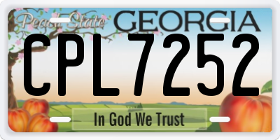 GA license plate CPL7252