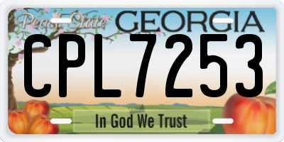 GA license plate CPL7253