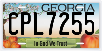 GA license plate CPL7255