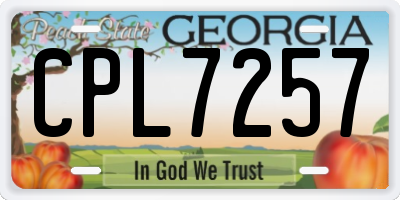 GA license plate CPL7257