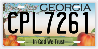 GA license plate CPL7261