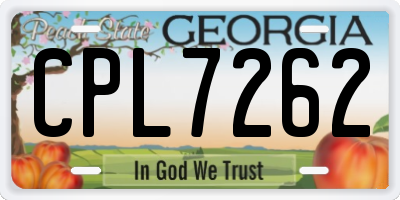 GA license plate CPL7262
