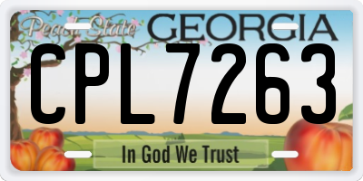GA license plate CPL7263
