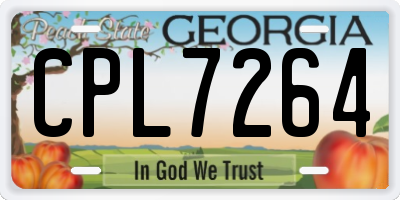 GA license plate CPL7264