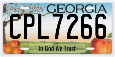 GA license plate CPL7266