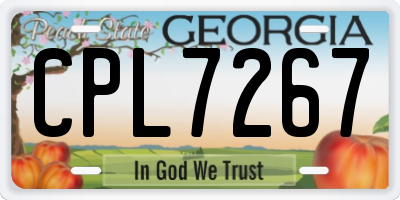 GA license plate CPL7267