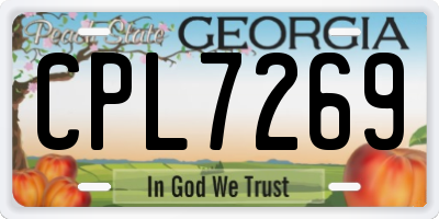 GA license plate CPL7269