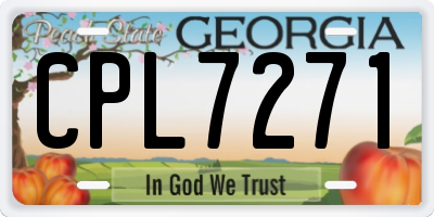 GA license plate CPL7271