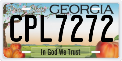 GA license plate CPL7272