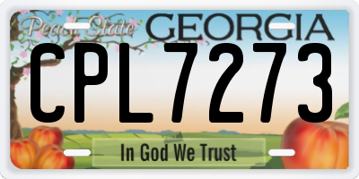 GA license plate CPL7273