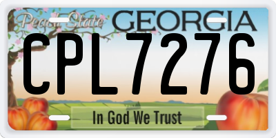 GA license plate CPL7276