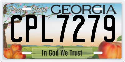 GA license plate CPL7279