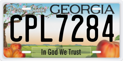 GA license plate CPL7284