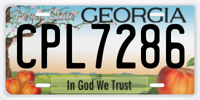 GA license plate CPL7286