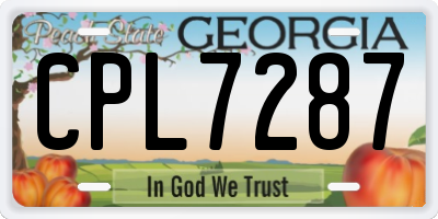 GA license plate CPL7287