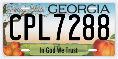 GA license plate CPL7288