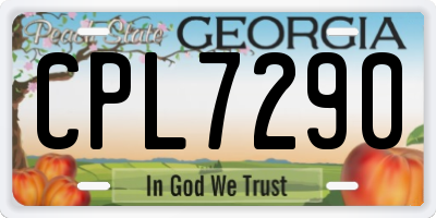 GA license plate CPL7290