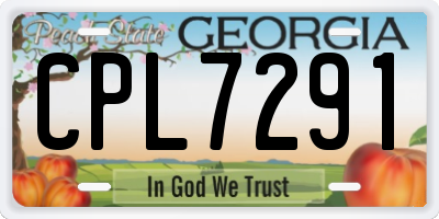 GA license plate CPL7291
