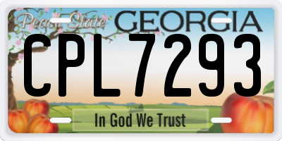 GA license plate CPL7293