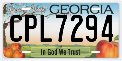 GA license plate CPL7294