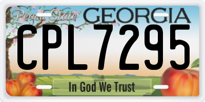 GA license plate CPL7295