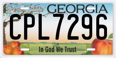 GA license plate CPL7296