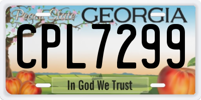 GA license plate CPL7299