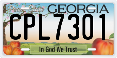 GA license plate CPL7301