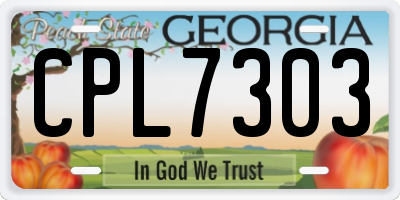 GA license plate CPL7303