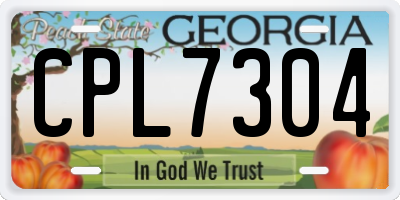 GA license plate CPL7304
