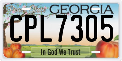 GA license plate CPL7305