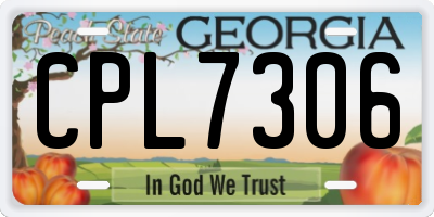 GA license plate CPL7306