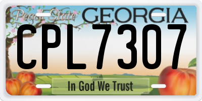 GA license plate CPL7307