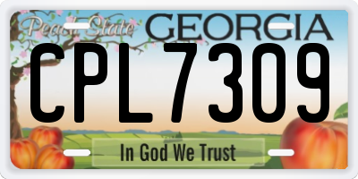 GA license plate CPL7309
