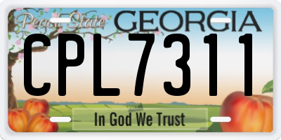 GA license plate CPL7311