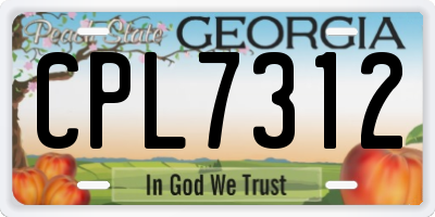GA license plate CPL7312