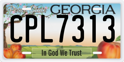 GA license plate CPL7313