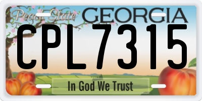 GA license plate CPL7315
