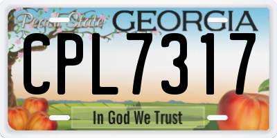 GA license plate CPL7317